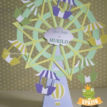 Caixa Cone Roda Gigante Tema Balão e Pipa