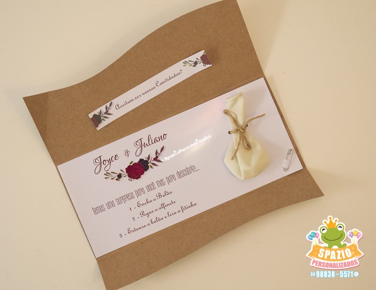 Convite de Casamento - Balão - Craft