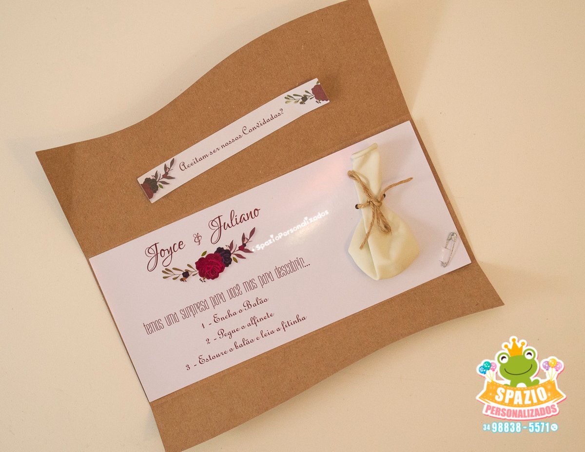 Convite de Casamento - Balão - Craft