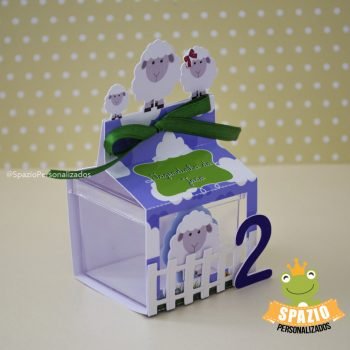 Caixa Acrilico Personalizada Ovelha Fazendinha