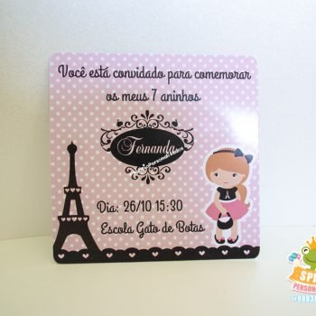 Convite Tema Boneca em Paris