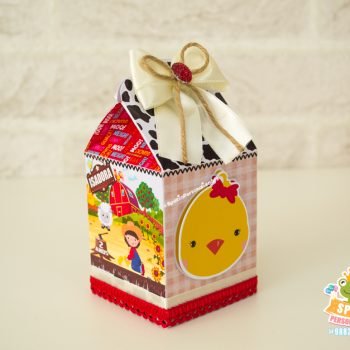 Caixa Milk Pintinho Papelaria Fazendinha Menina
