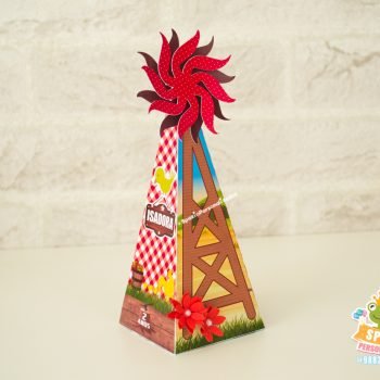 Caixa Cubo Moinho Papelaria Fazendinha Menina