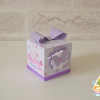 Cubo Caixa de Lembrancinha da Festa Tema Jardim