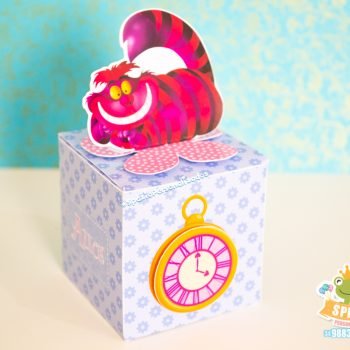Caixa Cubo papelaria personalizada - alice no pais das maravilhas - scrapbook