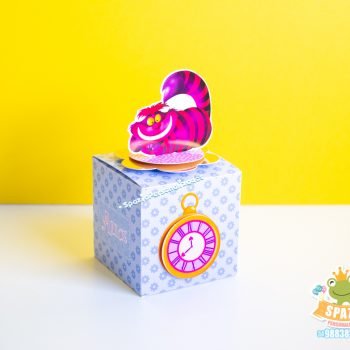 Caixa Cubo papelaria personalizada - alice no pais das maravilhas - scrapbook