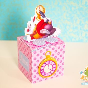 Cubo papelaria personalizada - alice no pais das maravilhas - scrapbook