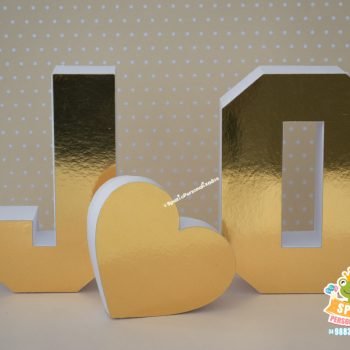 Nome 3D Scrap Luxo - Bodas de Ouro