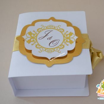 Caixa Convite Scrap Luxo - Bodas de Ouro