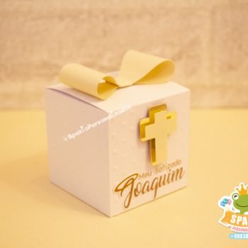 Caixa Cubo Luxo Scrap Batizado Luxo