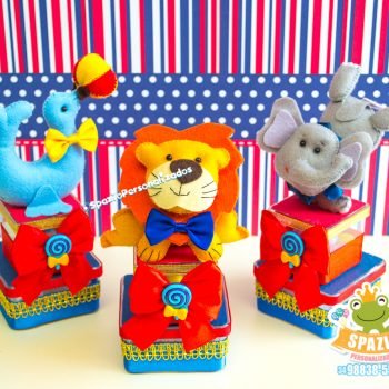 Caixa Acrilico mascote Personalizados de Luxo - Scrap Circo
