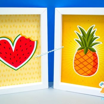 Quadro Personalizado em Scrap Papel - Frutaria