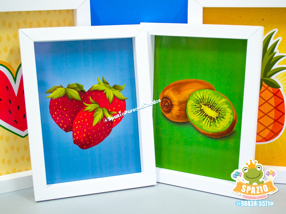 Quadro Personalizado em Scrap Papel - Frutaria