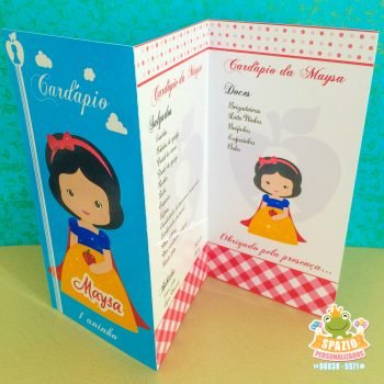 cardápio branca de Neve Cute