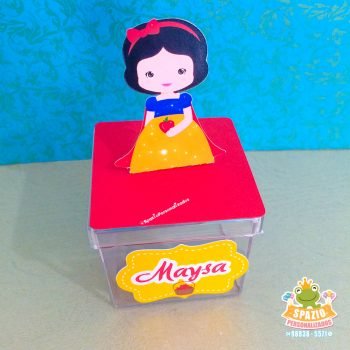 caixa acrilica branca de Neve Cute