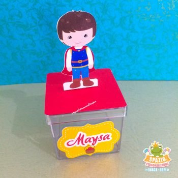caixa acrilica branca de Neve Cute principe