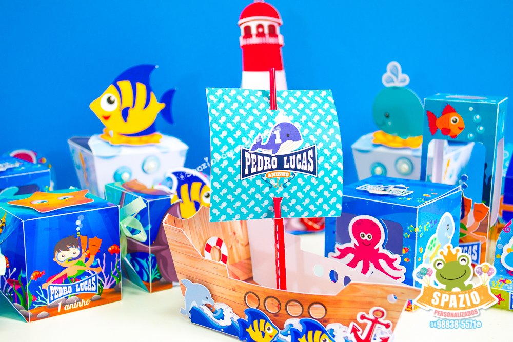 Personalizados Fundo do Mar em Scrap - Barquinho
