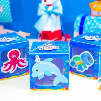 Caixa Cubo Personalizados Fundo do Mar em Scrap