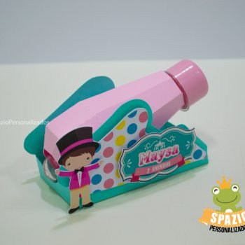Scrap Canhão Papelaria da Festa Personalizada - Circo Rosa