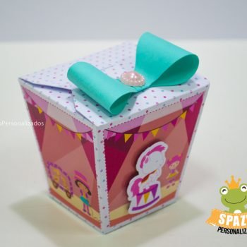 Caixa Sushi Papelaria da Festa Personalizada - Circo Rosa