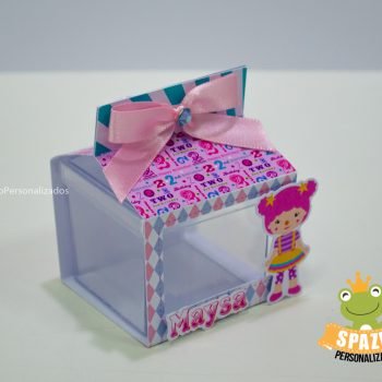 cx acrilica Papelaria da Festa Personalizada - Circo Rosa