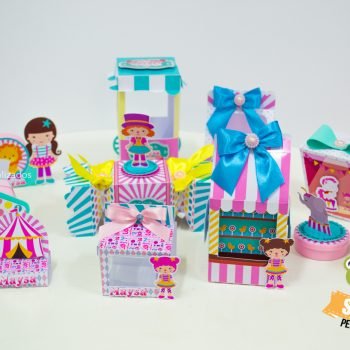 Papelaria da Festa Personalizada - Circo Rosa