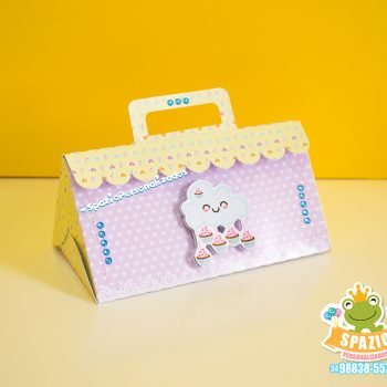 Bolsa triangular Scrap para Festa Infantil - Chuva de Cupcake - Uberlandia