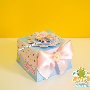 Caixa Trapézio Scrap para Festa Infantil - Chuva de Cupcake - Uberlandia