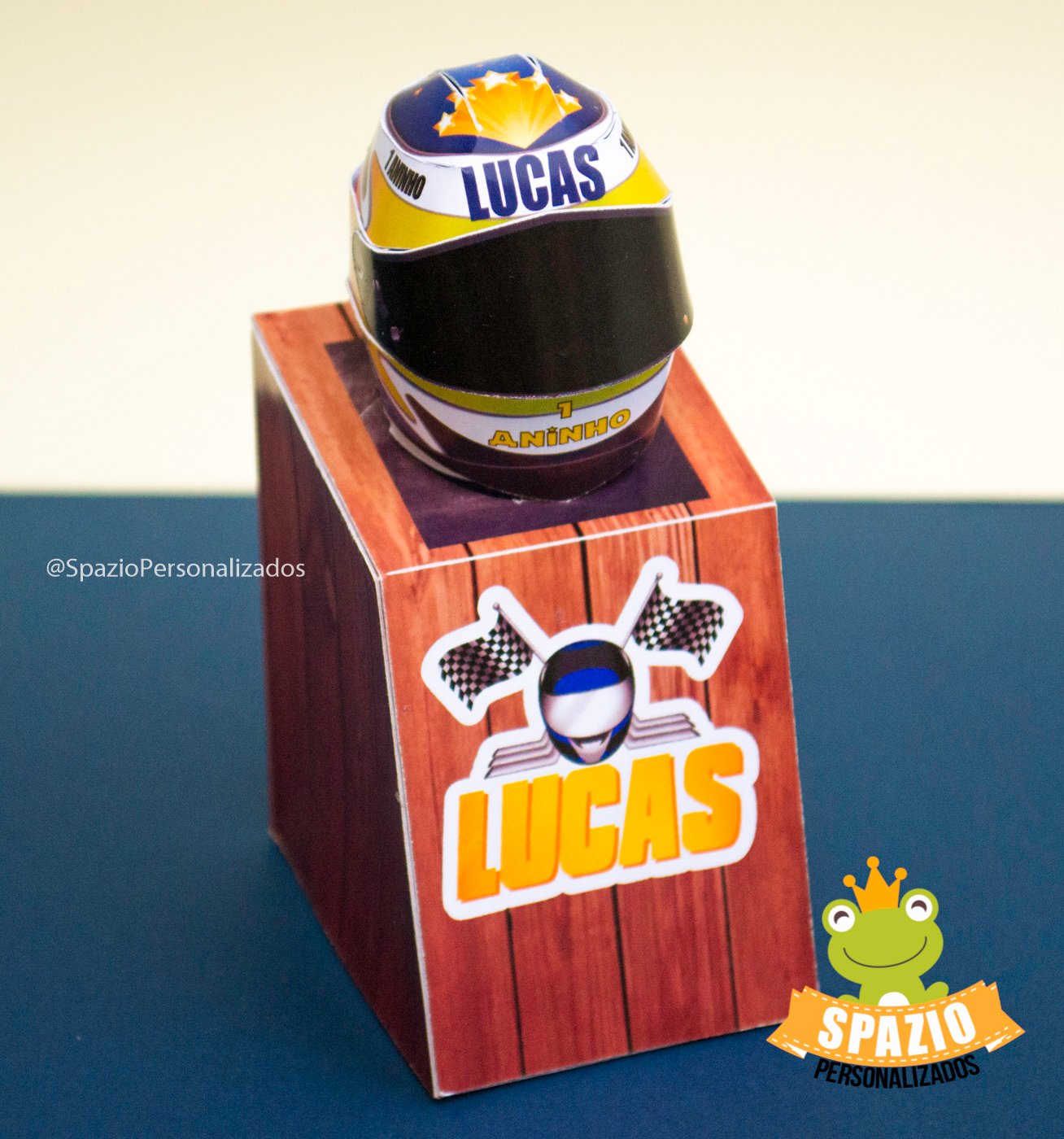 Papercraft Capacete 3D Papelaria Personalizada Festa Tema MotoGP