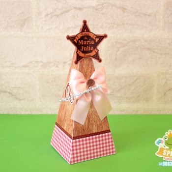 Caixa Cone Papelaria Personalizada no Tema Haras