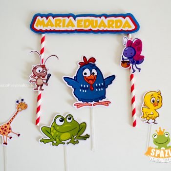 TOPO DE BOLO GALINHA PINTADINHA - SCRAP DE PAPELARIA PERSONALIZADA