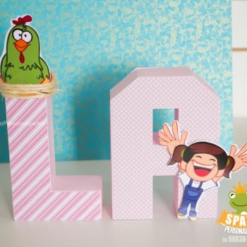 LETRAS 3D GALINHA PINTADINHA - SCRAP DE PAPELARIA PERSONALIZADA