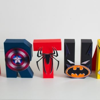 Letra 3d - Papelaria Personalizada Heróis Tradicional
