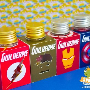 Cx mini tubetes - Papelaria Personalizada Heróis Tradicional