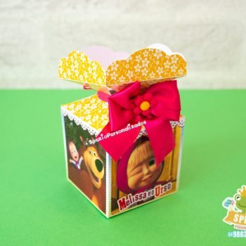 caixa Meia Bala Papelaria Masha e o Urso