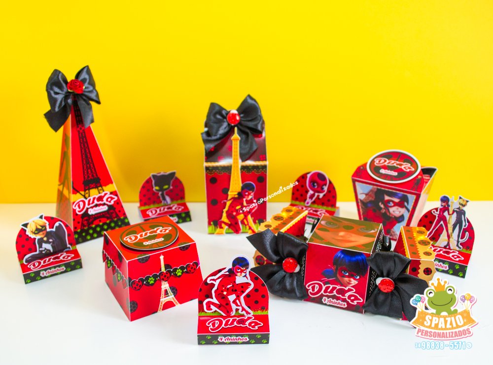kit Papelaria tema ladybug miraculous