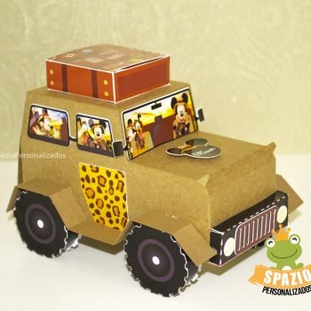 Papelaria Personalizada Mickey Safari papercraft