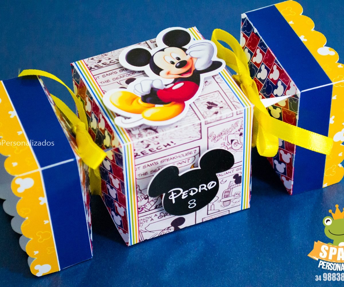 Caixa Bala Scrap de Papelaria Mickey Mouse