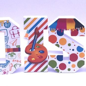 Letra 3d Papercraft pintando o 7