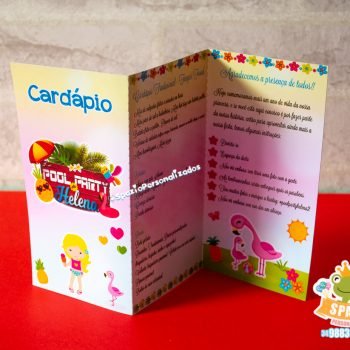 menu Pool Party Luxo - Scrap Papelaria Personalizada Festa