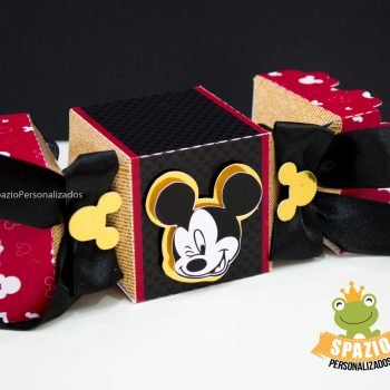 Caixa Bala Scrap de Papelaria Personalizada Mickey Mouse