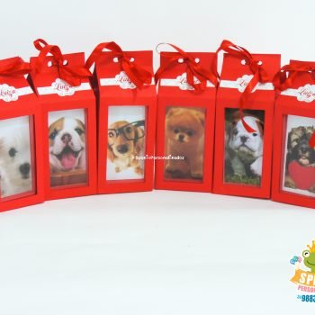 Caixa Visor Scrap de Papelaria Personalizada Pet Dog