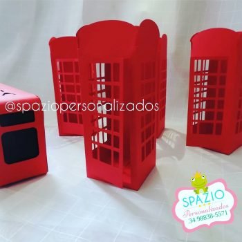 Cabine Telefônica Tema Londres - Papelaria Personalizada