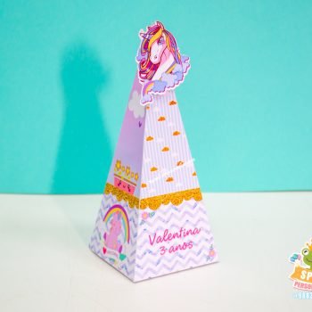 Caixa Cone - Unicório 04 - art Papier