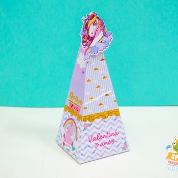 Caixa Cone Tema - Unicório 04 - art Papier