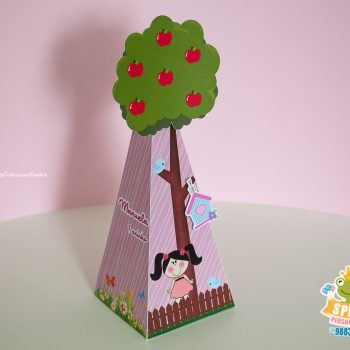 caixinha cone arvore - jardim bonecas