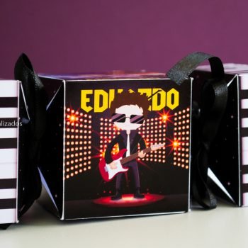 Caixa Bala Personalizados tema Rock