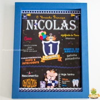 Chalkboard de Papel - Ursinho Principe
