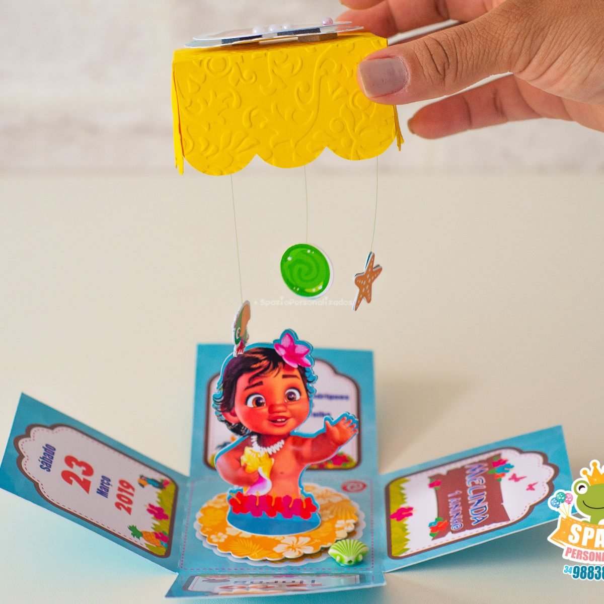 Caixa Convite Moana Baby