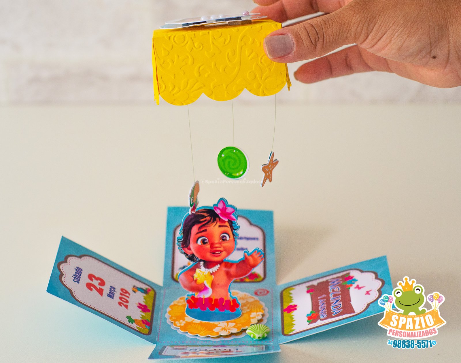 Caixa Convite Moana Baby